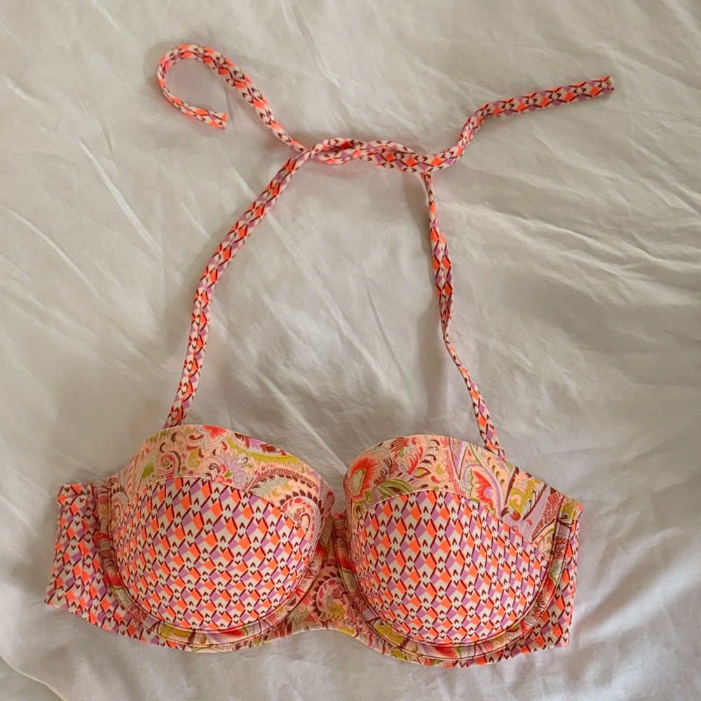 Victoria's Secret Pink and Orange Patterned Bra